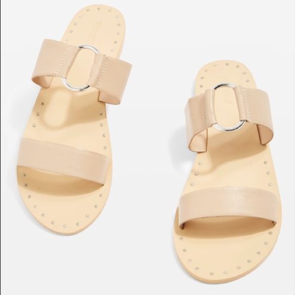 Topshop Two Strap Studded Leather Sandals